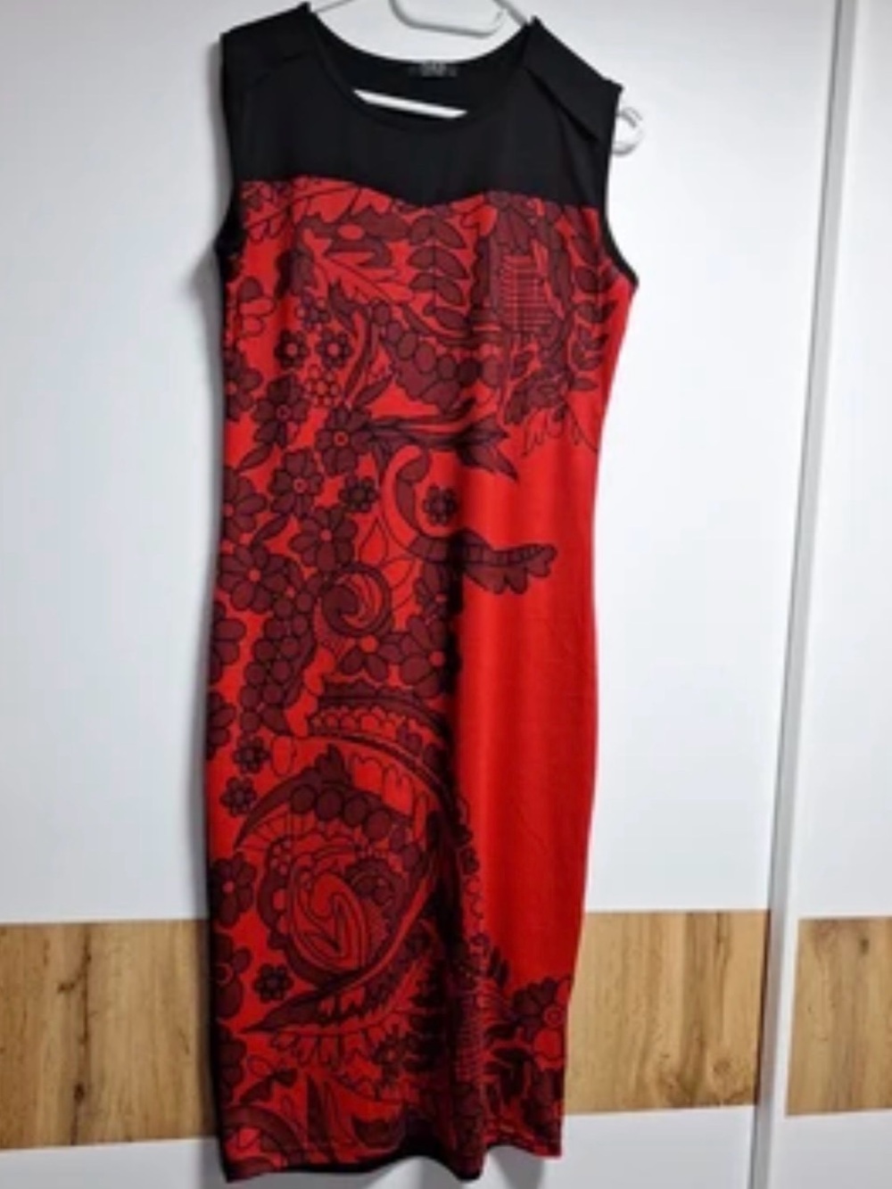 Oriental Black and Red Long Dress